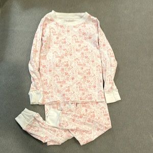 Joy Street NYC print girls pajamas set in pink